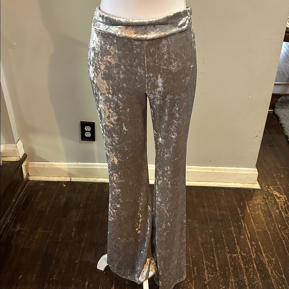 Elegant Silver Velvet pants